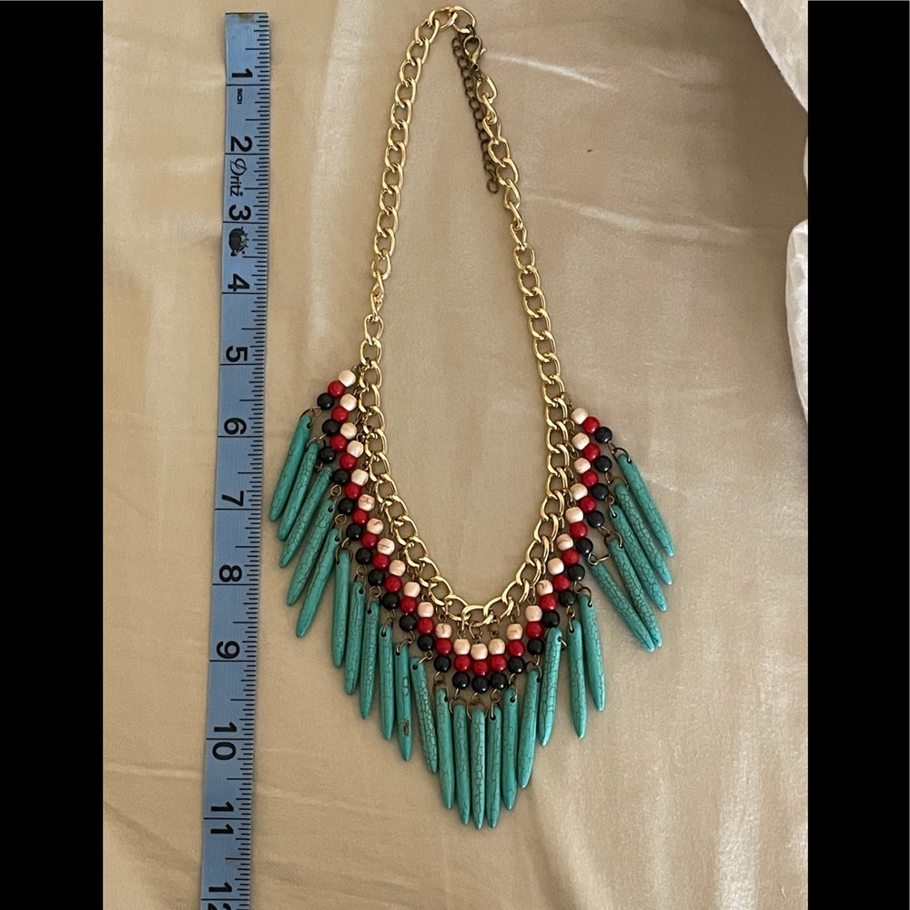 Gold turquoise necklace